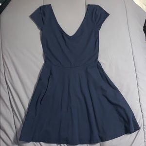 Hollister V-neck Skater Dress - Navy - Size: Small